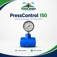 PressControl 150 - Manômetro Caixa Metálica 1/4 com Glicerina 0–10 BAR (0–150 PSI) Completo com Tê PVC 50 mm com Redução 3/4 – Pronto para Instalação